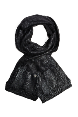 Metallic CableKnit Pocket Scarf