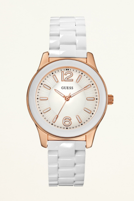 Feminine Active Watch - White with Rose Gold