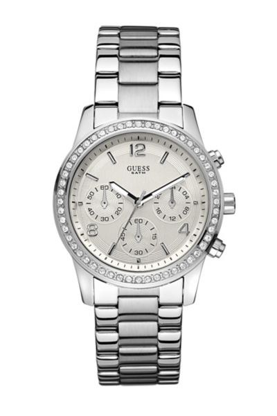 Feminine Contemporary Chronograph Watch - Silver