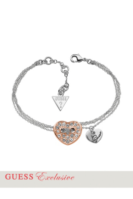 Rose Gold-Tone Pavé Crystal Heart Bracelet