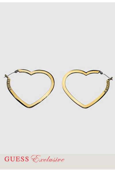Flat Open Heart Hoop Earrings