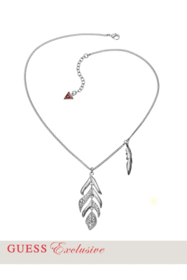 Silver-Tone Feather Pendant Necklace