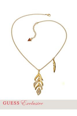 Gold-Tone Feather Pendant Necklace