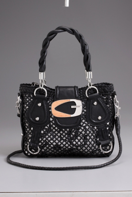 GUESS Korrin Small Satchel, BLACK