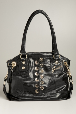 GUESS Maude Large Satchel, BLACK