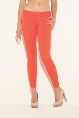 Orange skinny jeans
