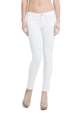 Brittney Ankle Skinny Jeans in True White