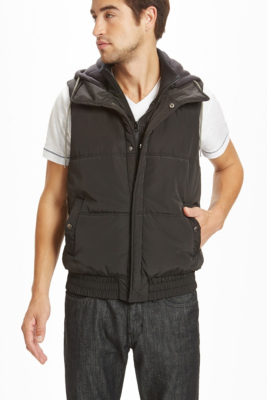 guess hooded puffer vest