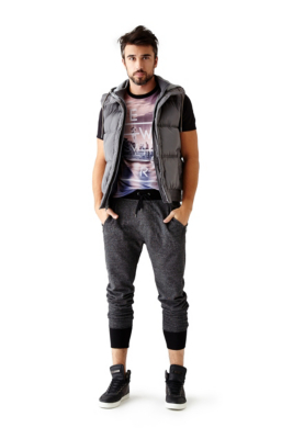 guess hooded puffer vest