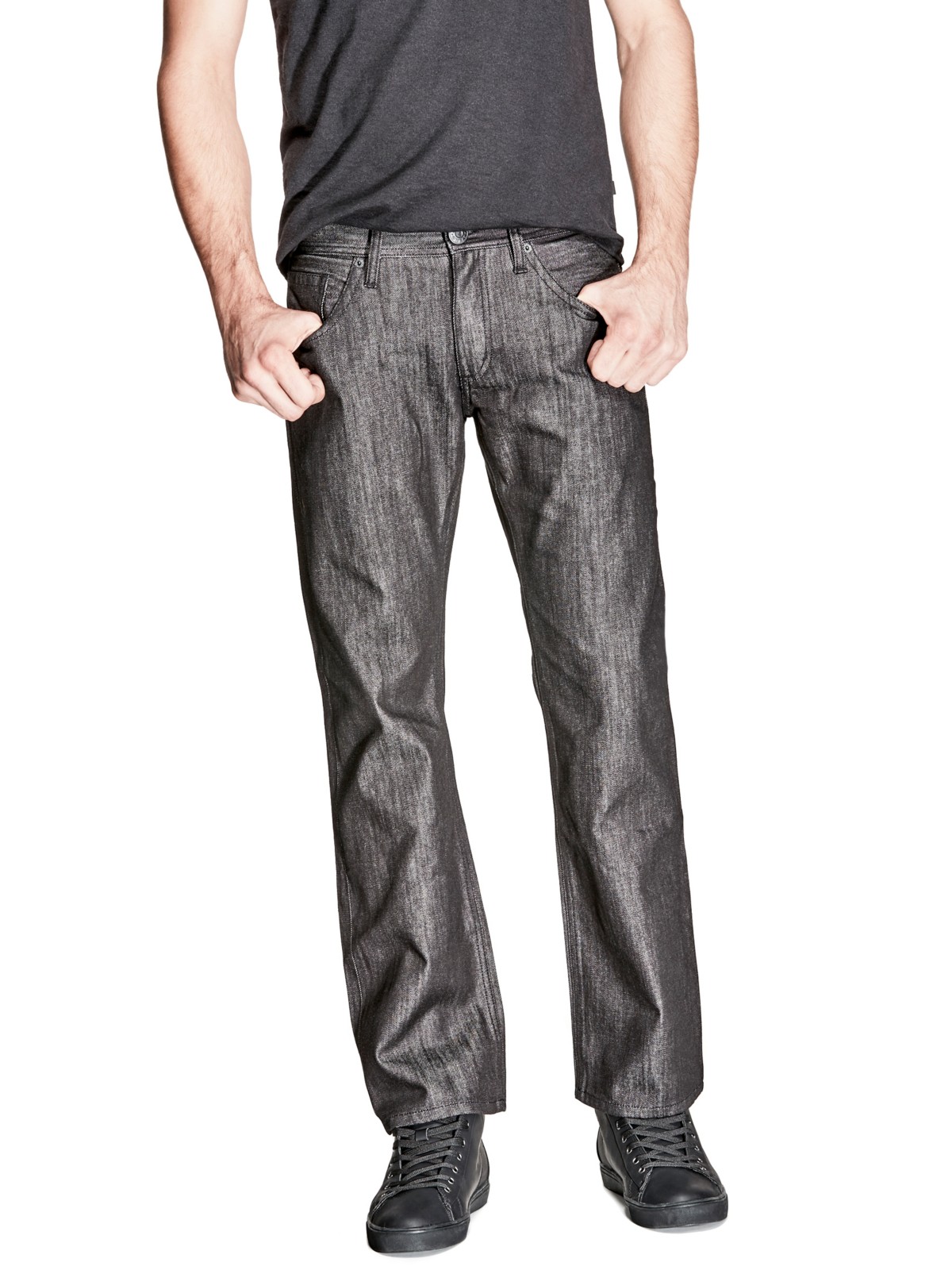 GUESS Men's Rowland Relaxed Straight Leg Jeans - Black Wash