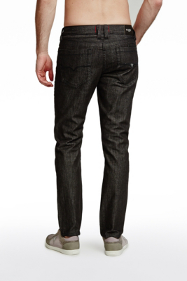 mens black tapered jeans