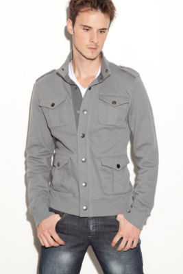 G by GUESS Warhawk Long-Sleeve Jacket, GREY (XXL)