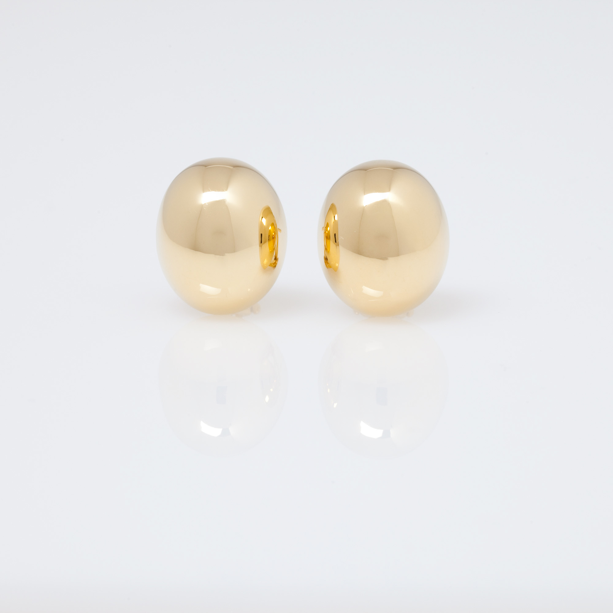 Gold Cabochon Earrings