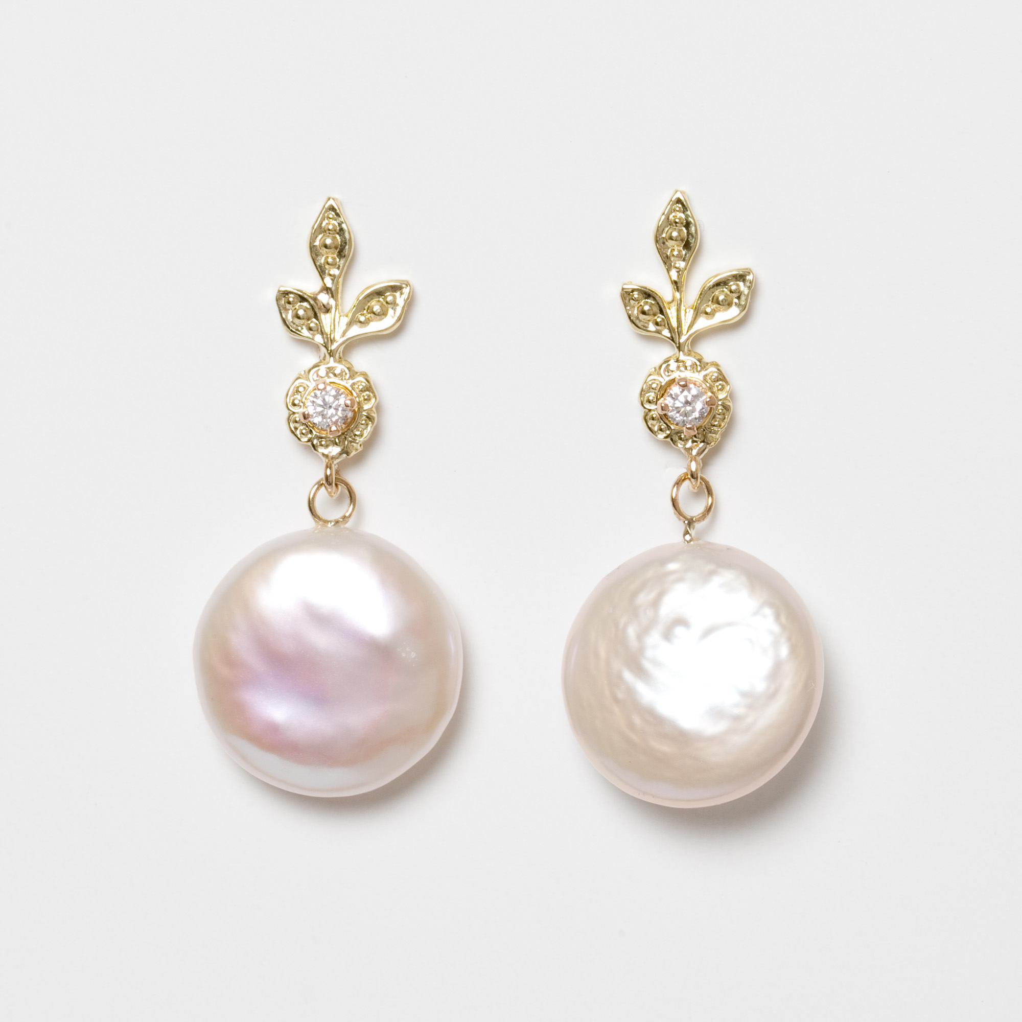 Coin Pearl Drop Earrings