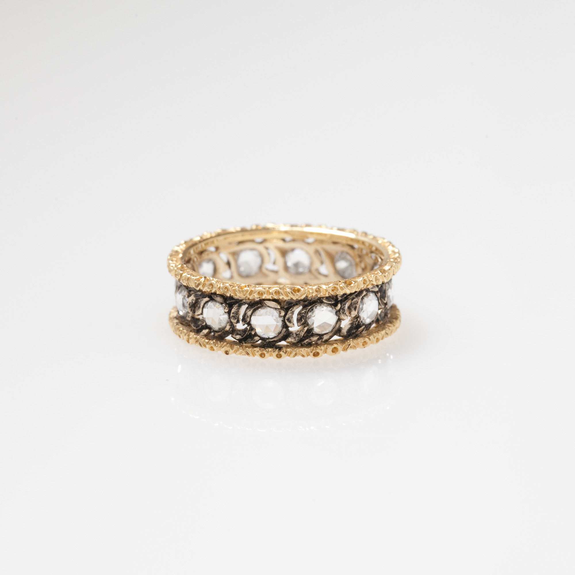 Rose Cut Diamond Lacework Band Ring