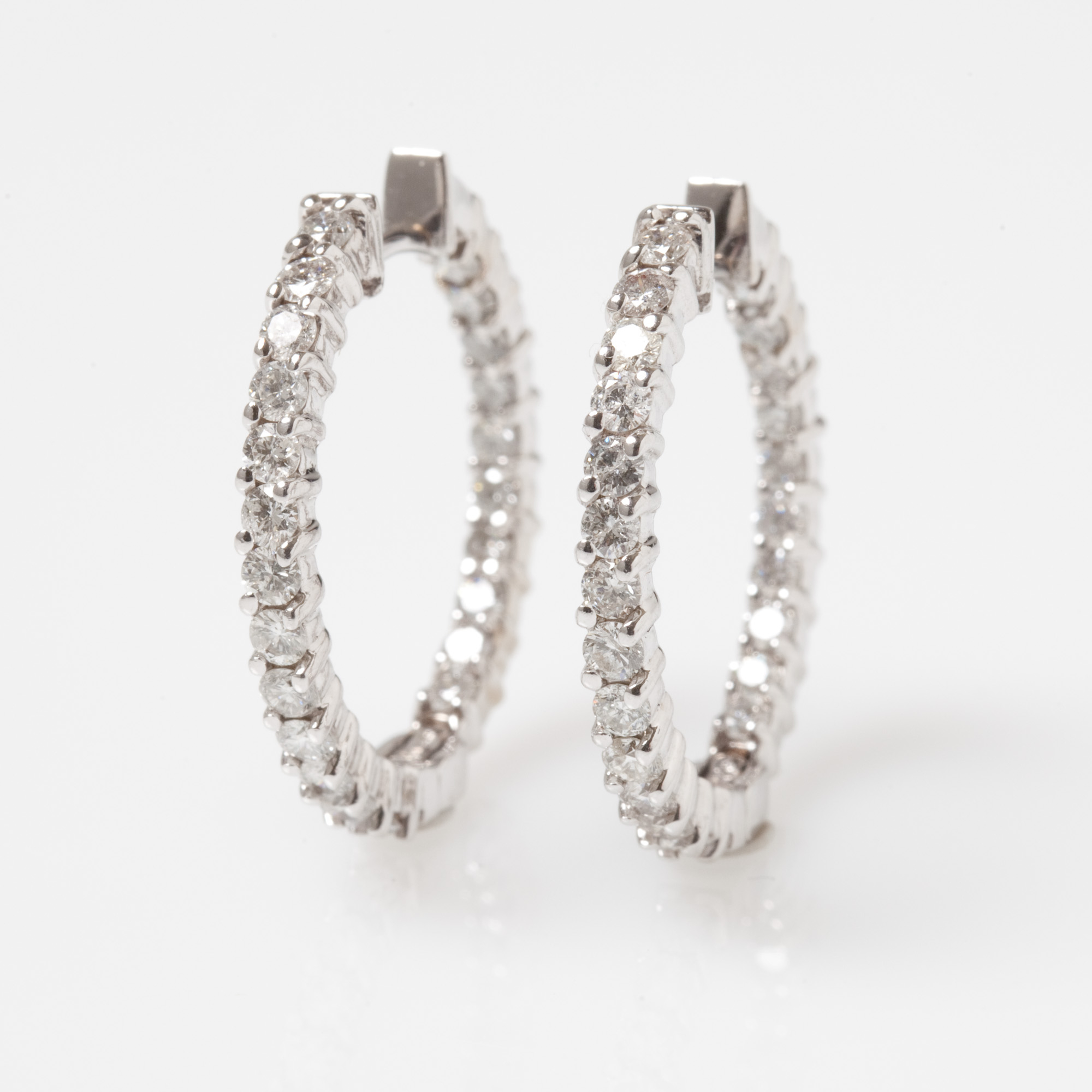 14-Karat White Gold Hoop Earrings