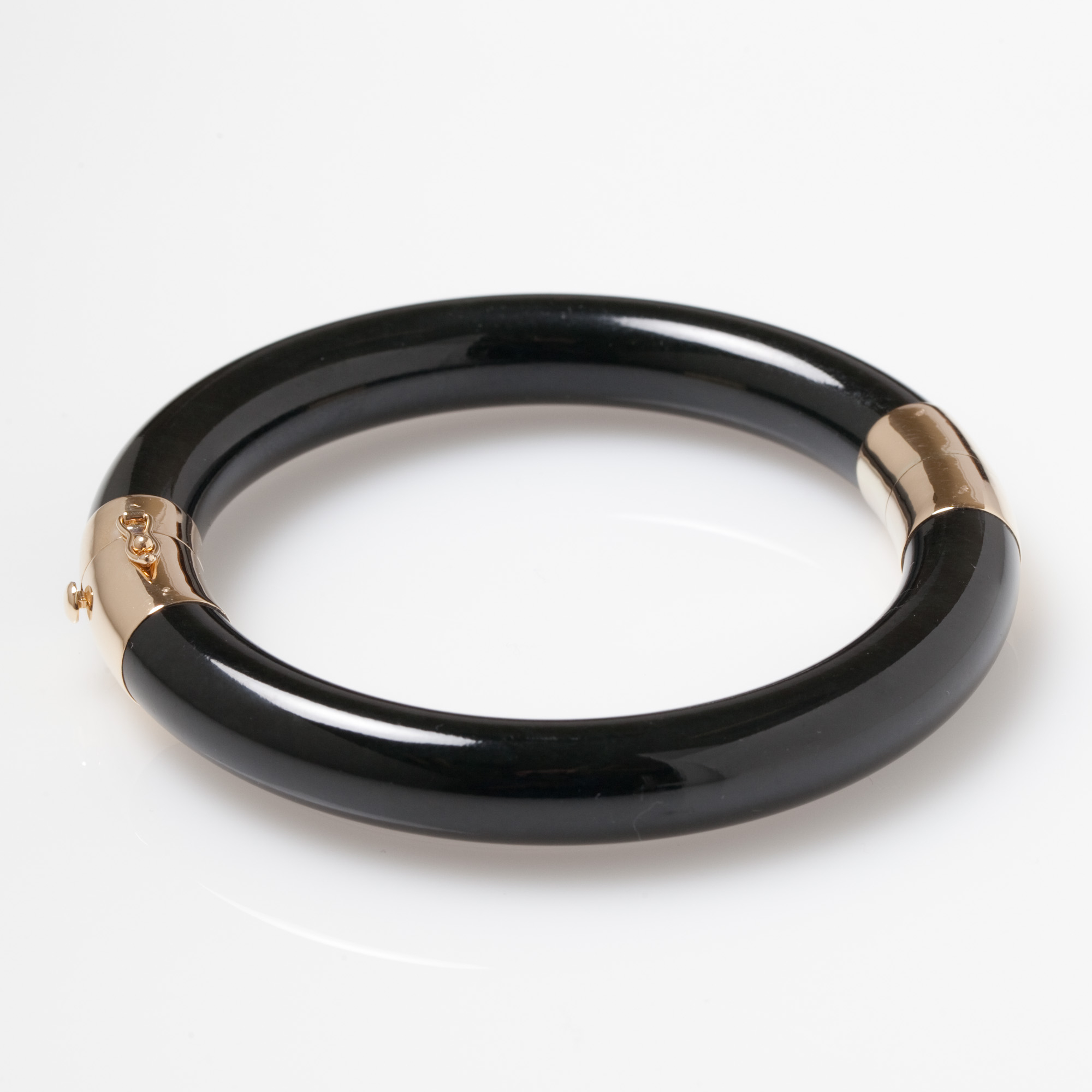Black Jade Hinged Bangle