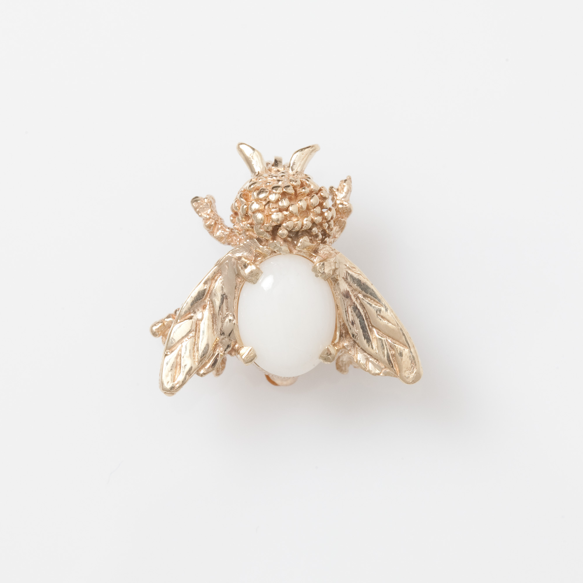 White Coral Bee Brooch