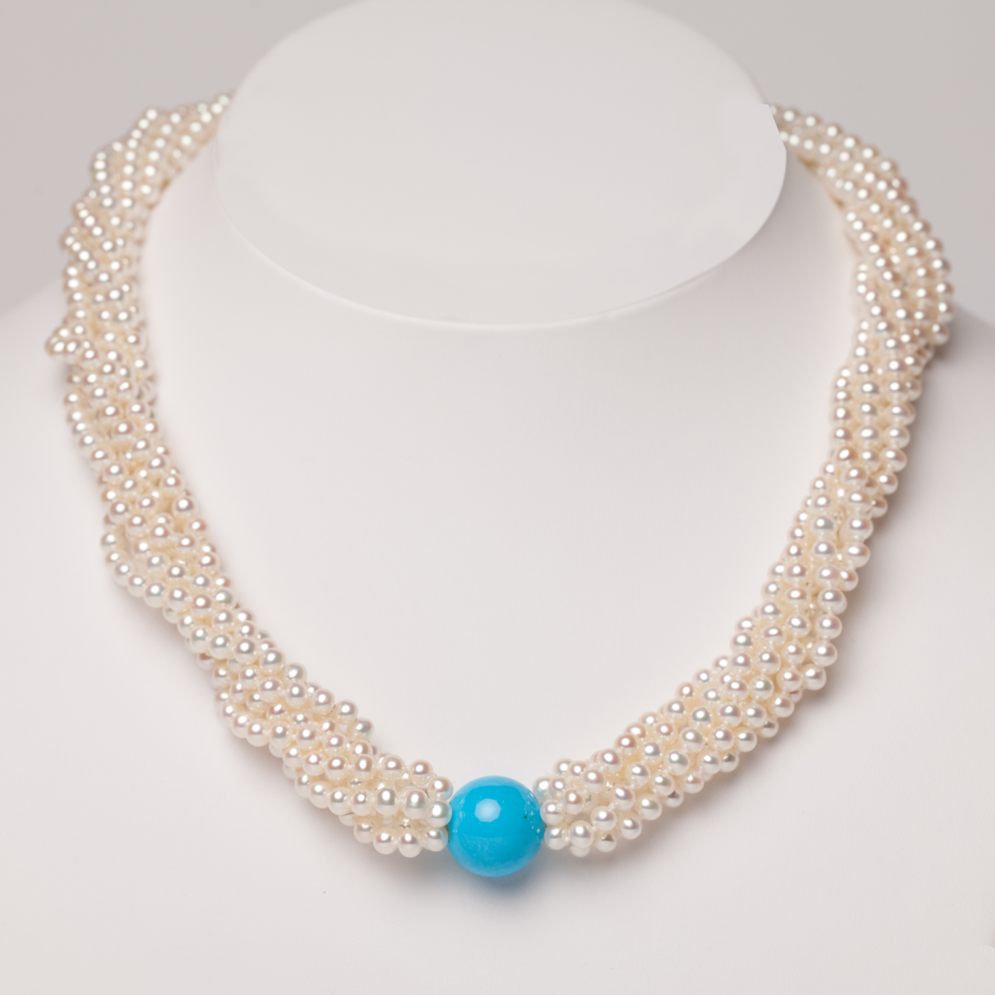 Pearl & Turquoise Twist Necklace