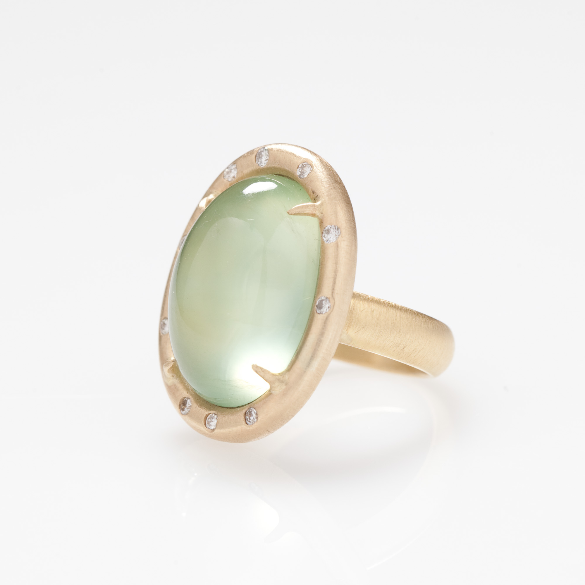 Prehnite Cabochon Ring