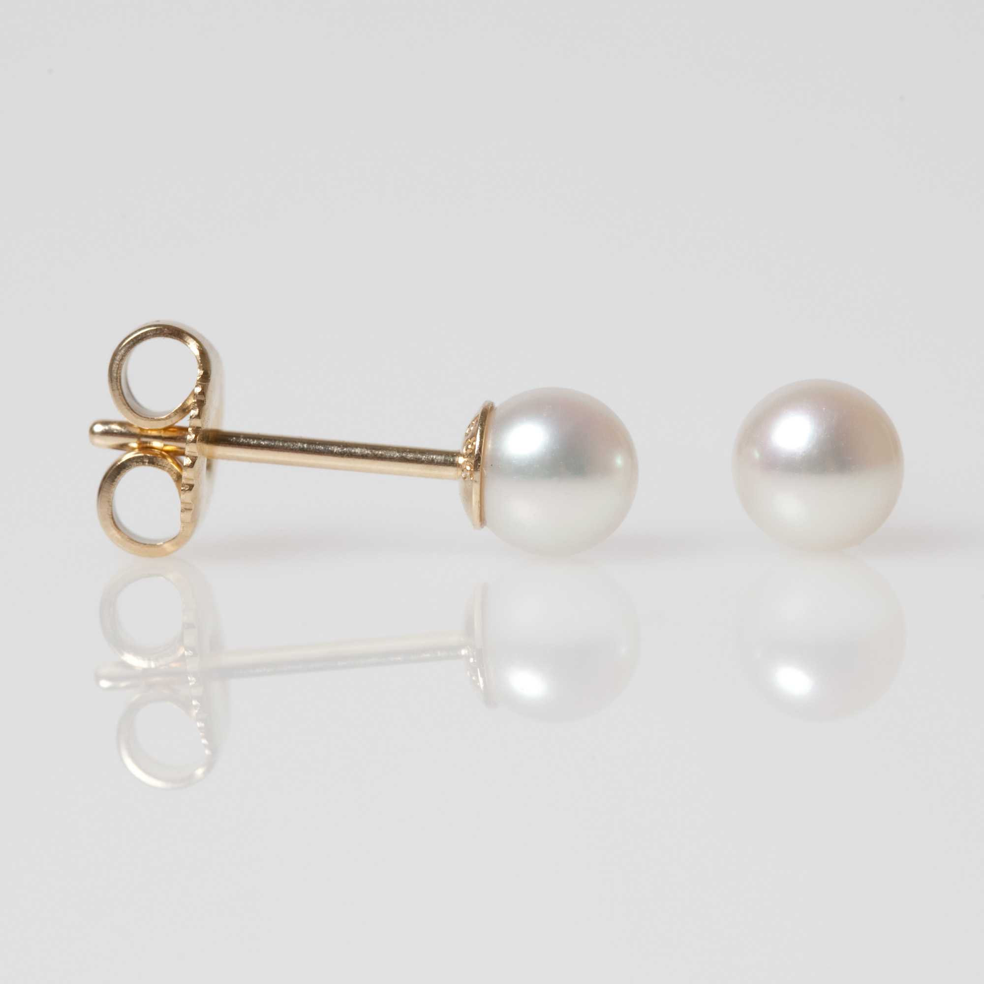 White Petite Pearl Earrings