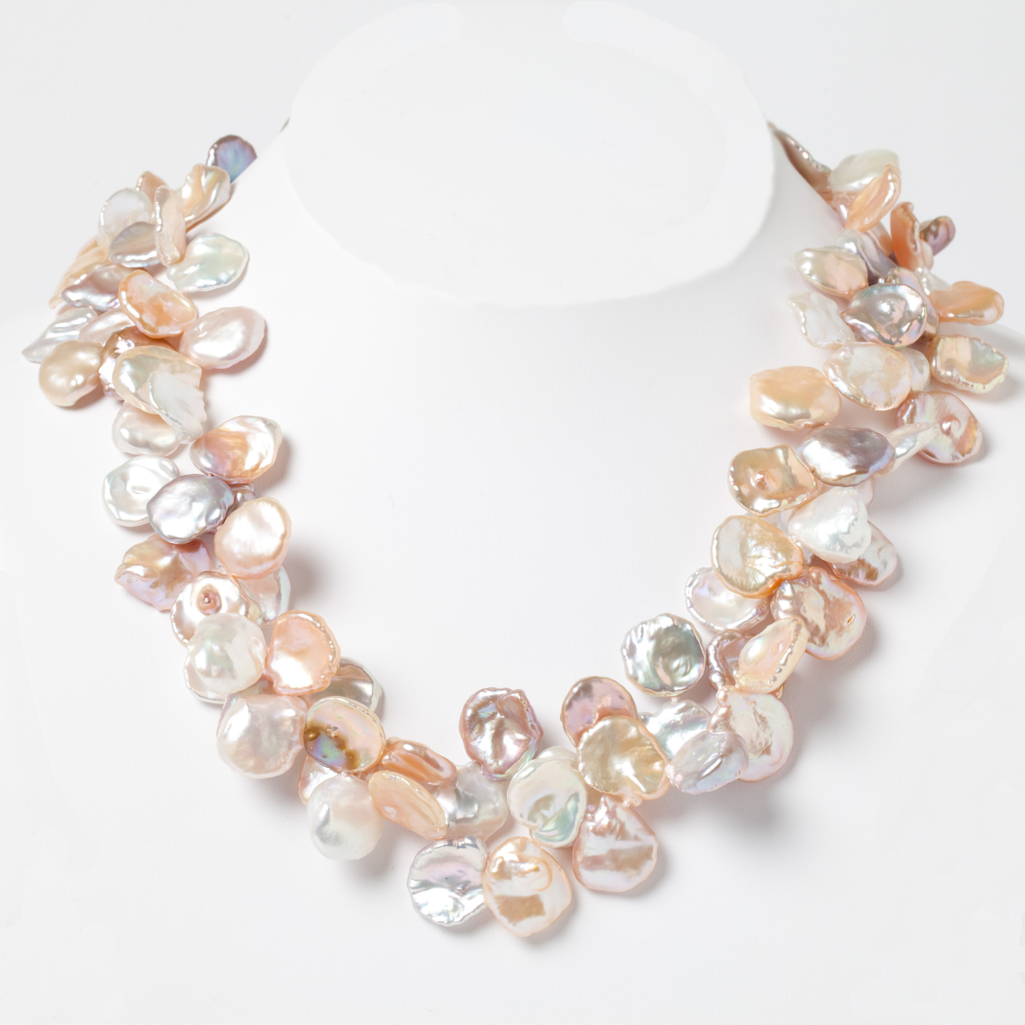 Two Strand Petal Pearl Necklace