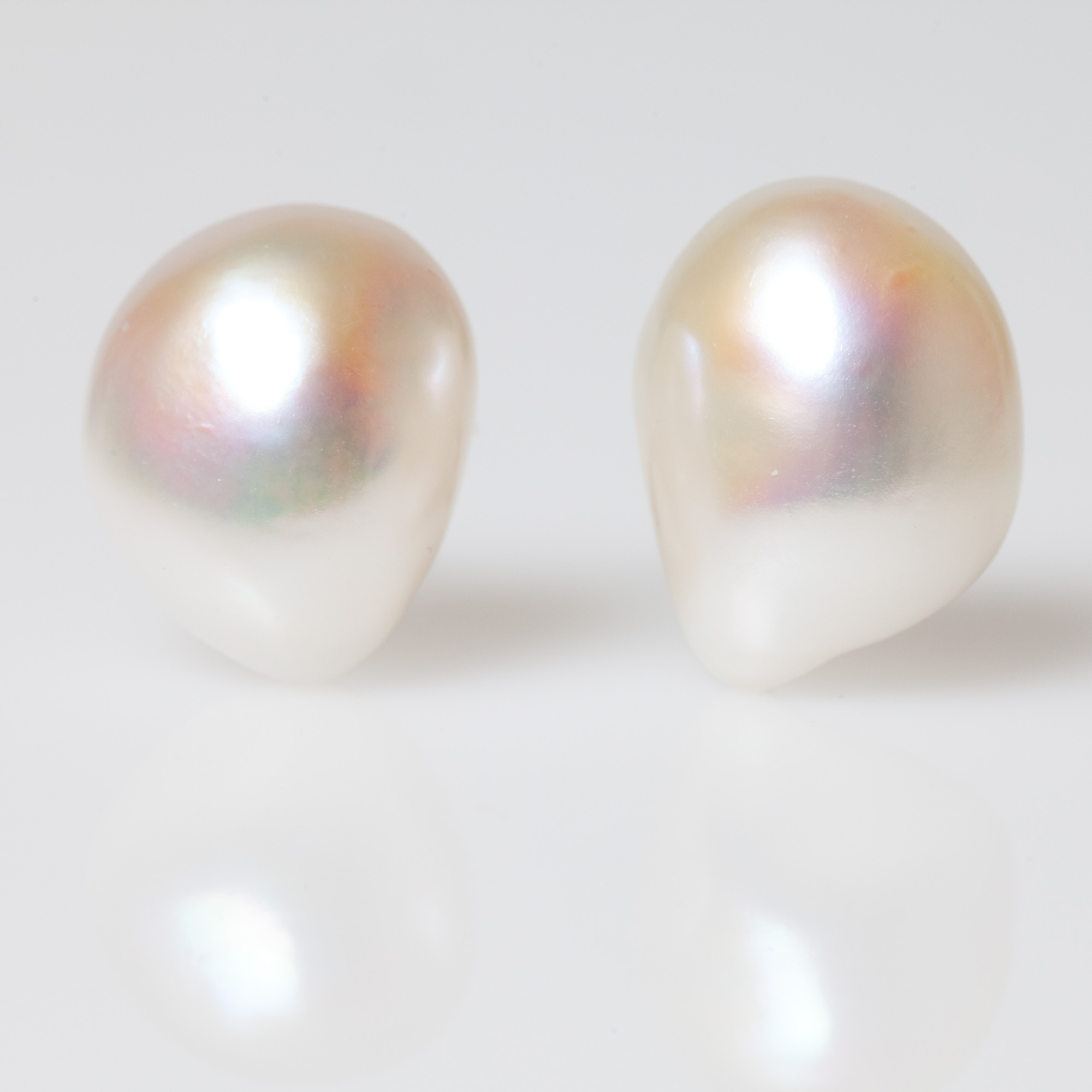 White Baroque Pearl Earrings