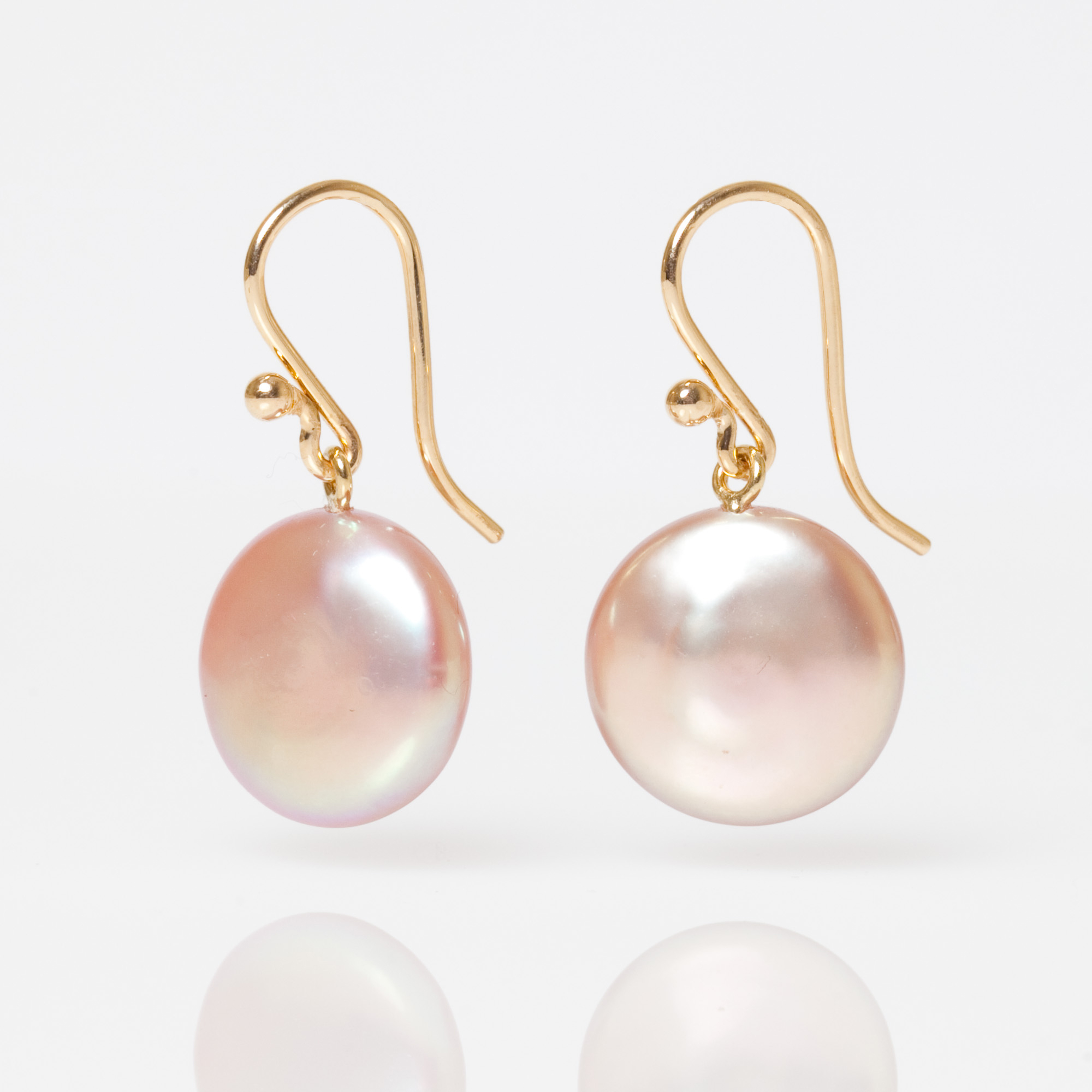 Bronze Coin Pearl Drop Earrings