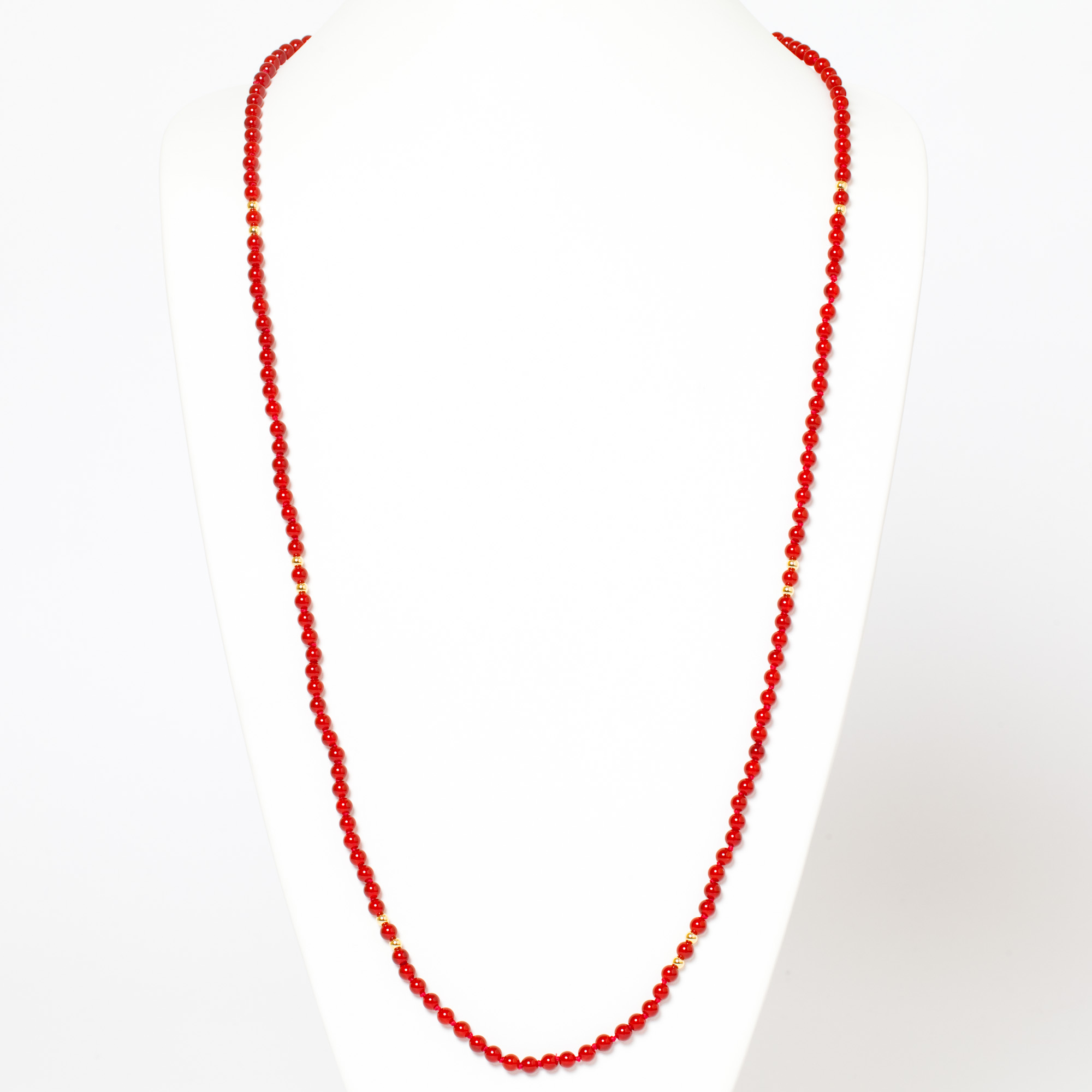 Carnelian & Gold Bead Necklace