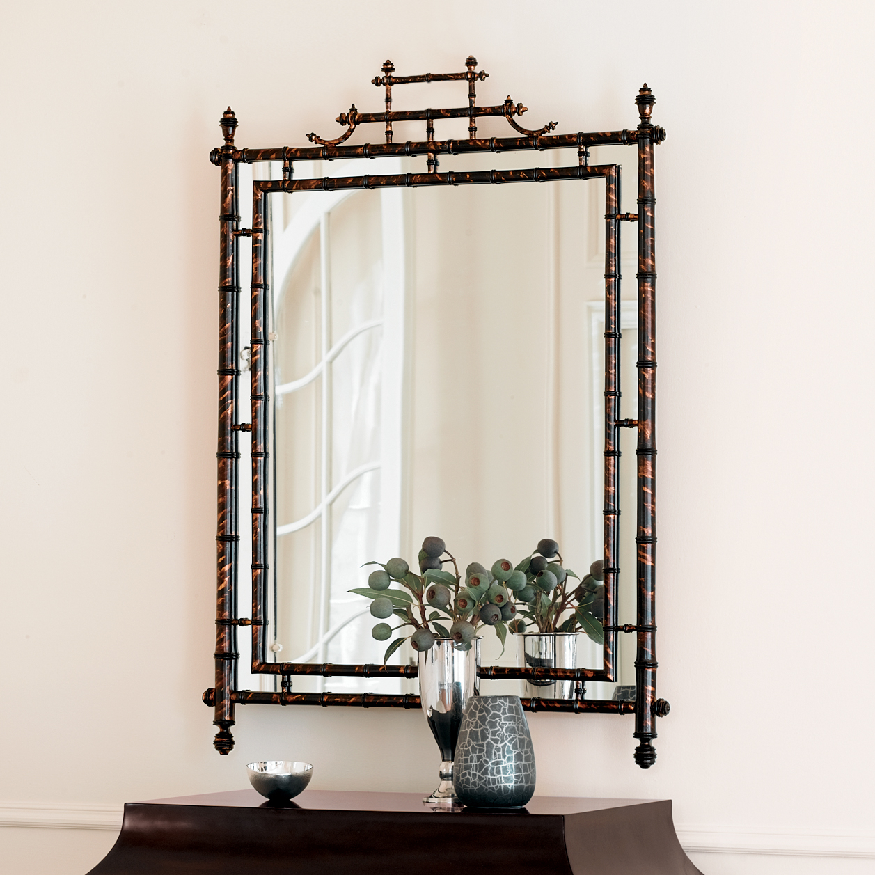 TURNED BAMBOO MIRROR