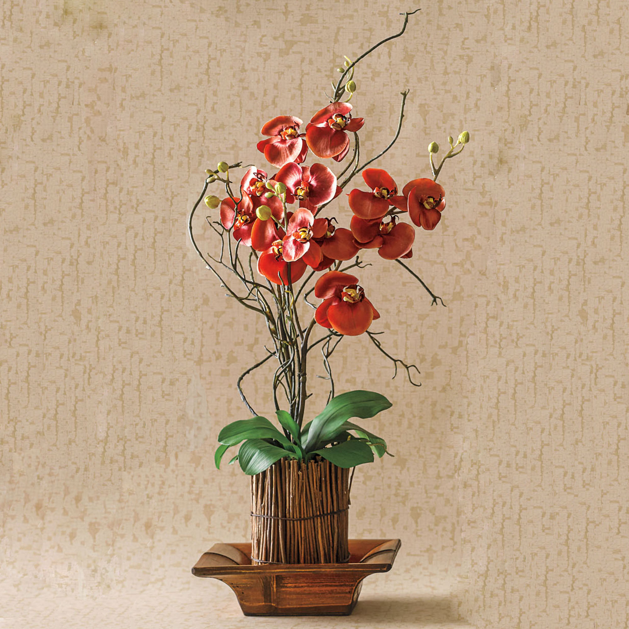 RED FAUX PHALAENOPSIS ORCHID