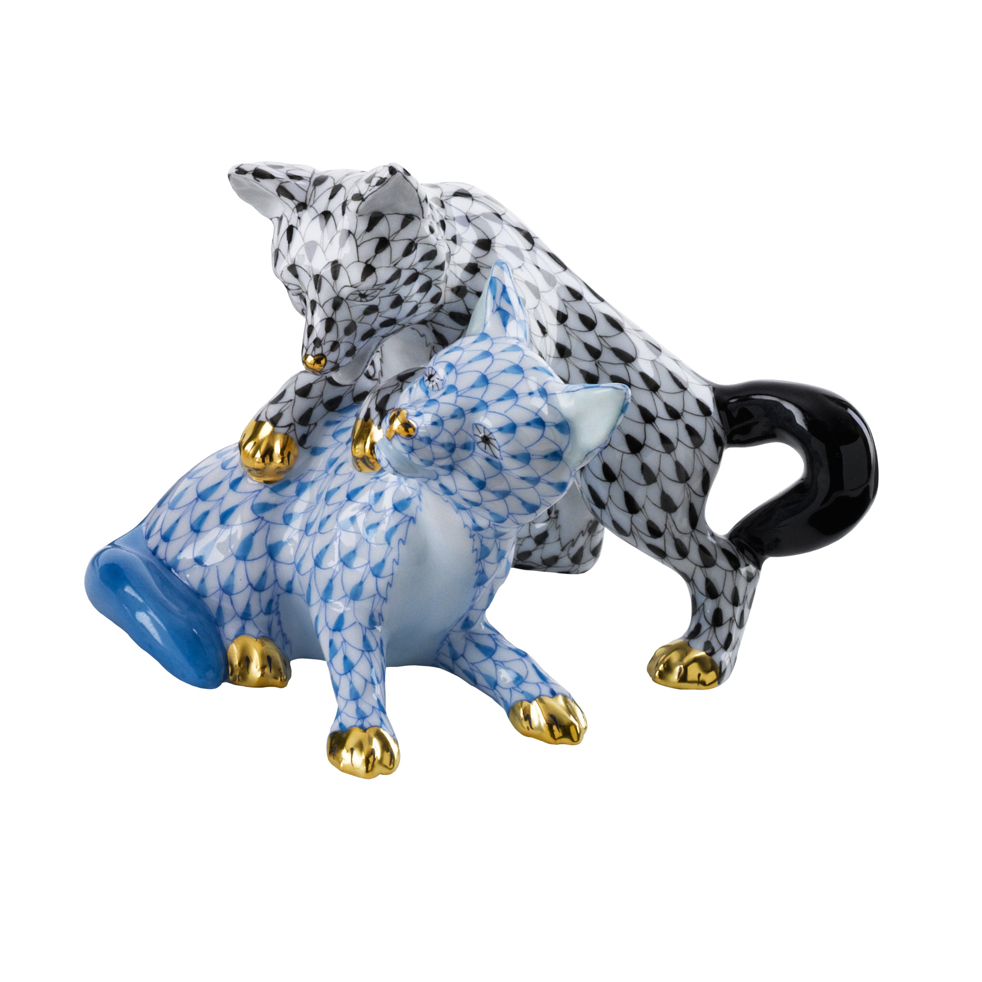 Herend Playful Foxes