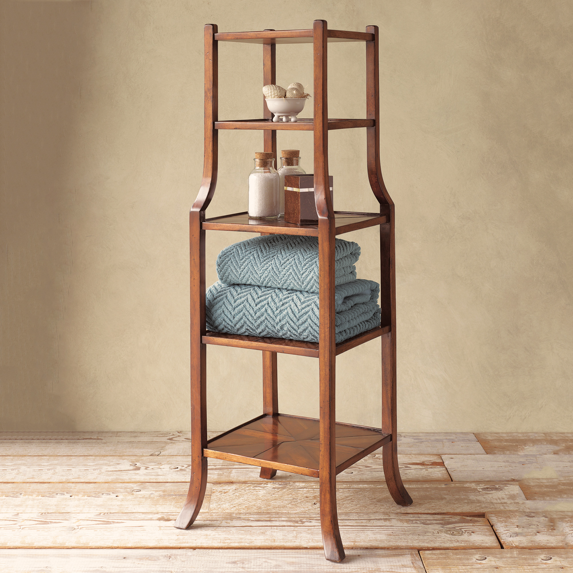 FIVE TIER ETAGERE WITH PARQUET SHELVES
