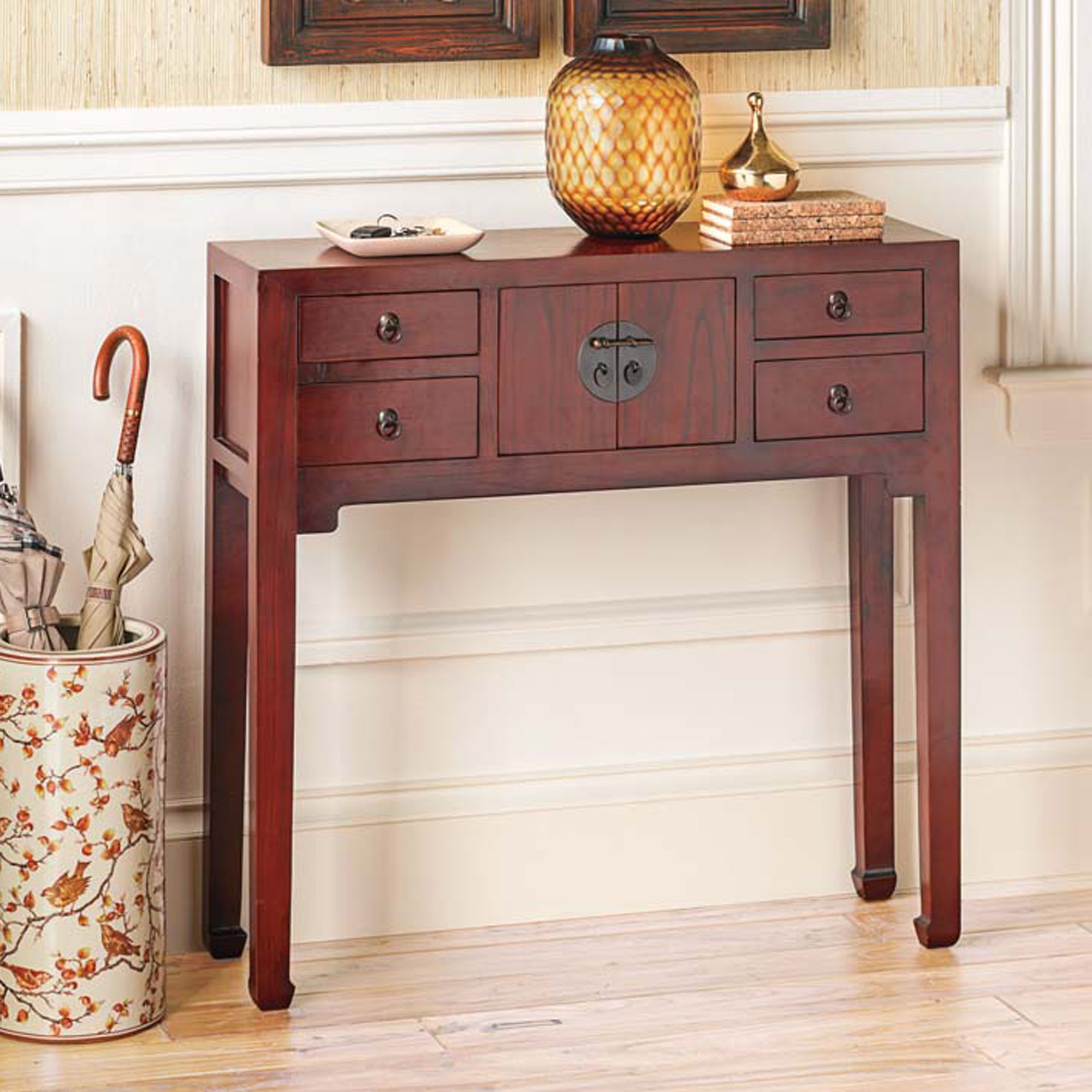 Red Lacquer Console Table, 36
