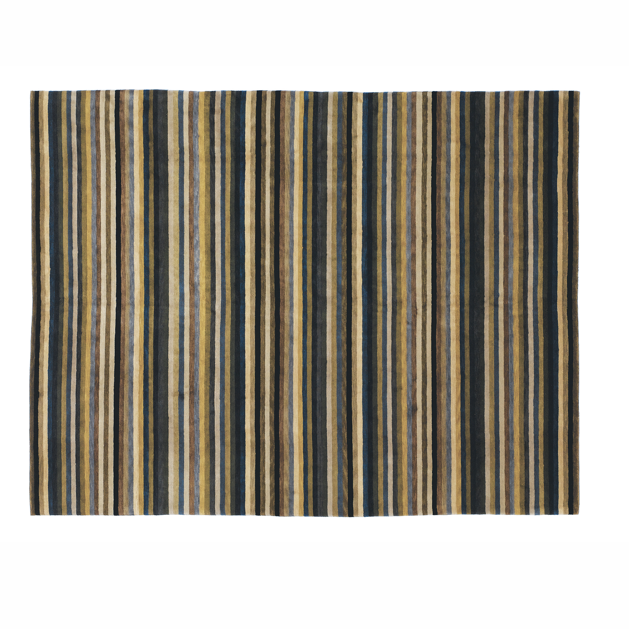 TIBETAN BLUE AND BLACK STRIPE RUG 3X5
