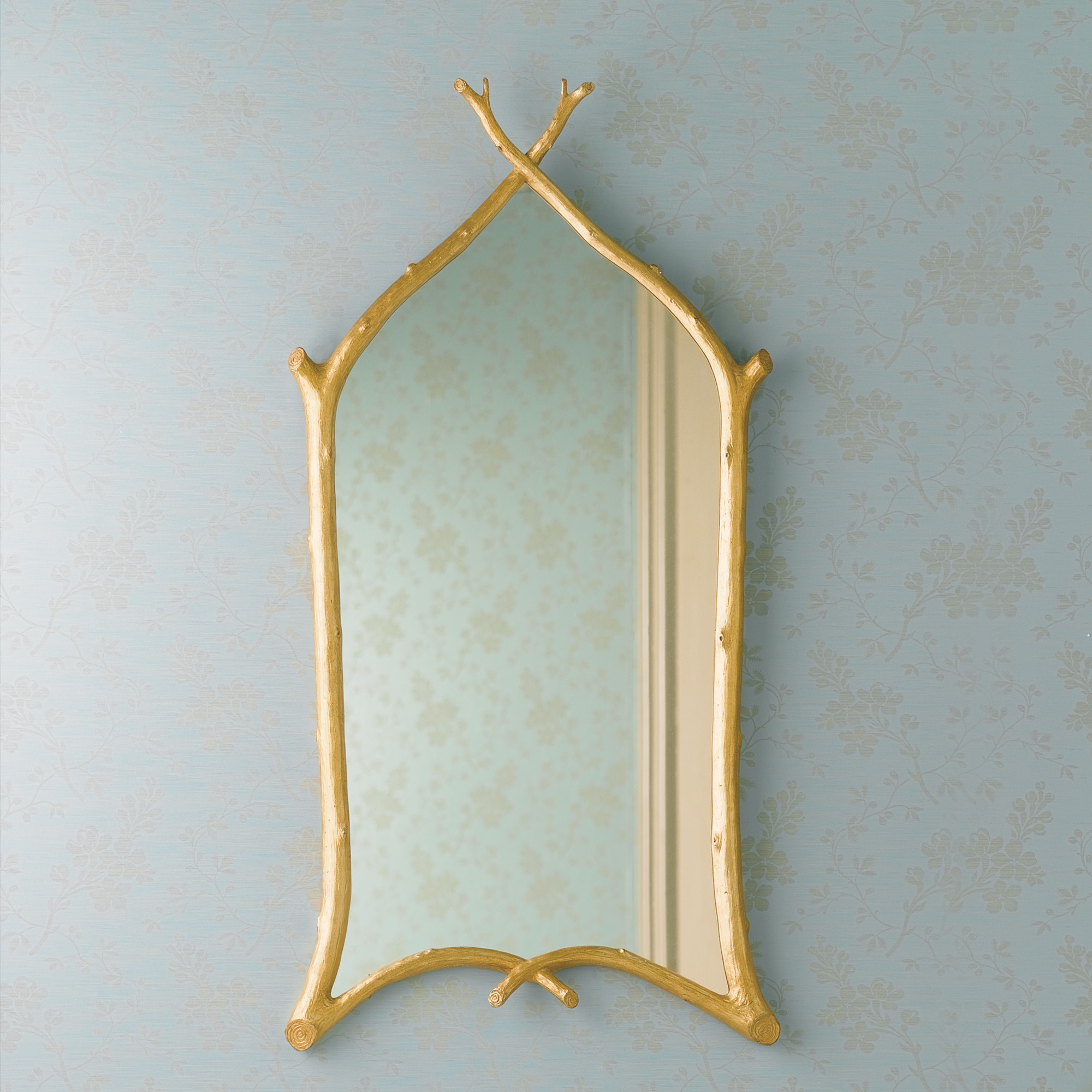 GOLDEN FAUX-BOIS MIRROR
