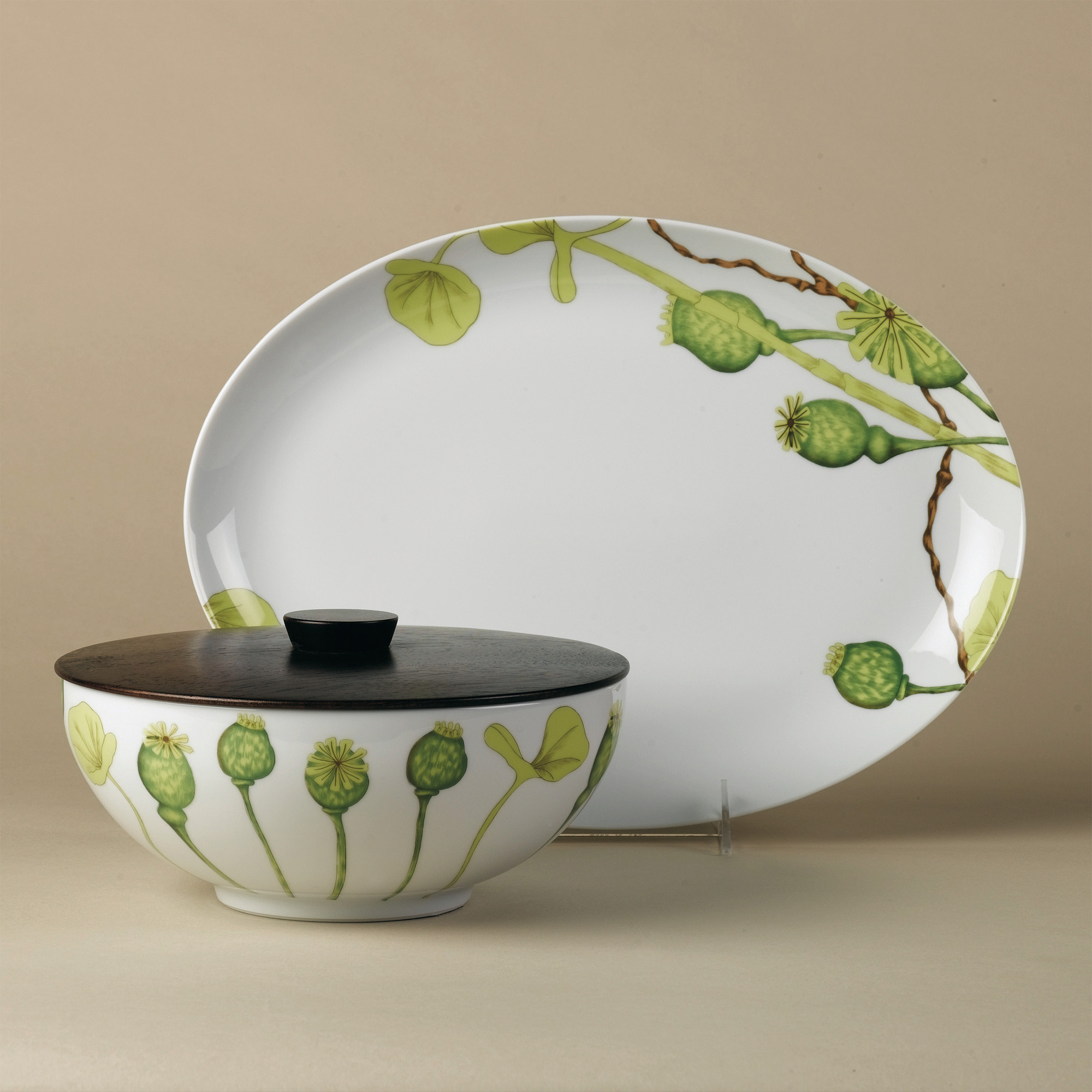 SALAD BOWL W/WOODEN TOP