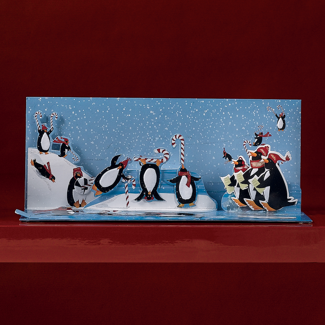 5 PENGUIN BOXED POP UP CARDS