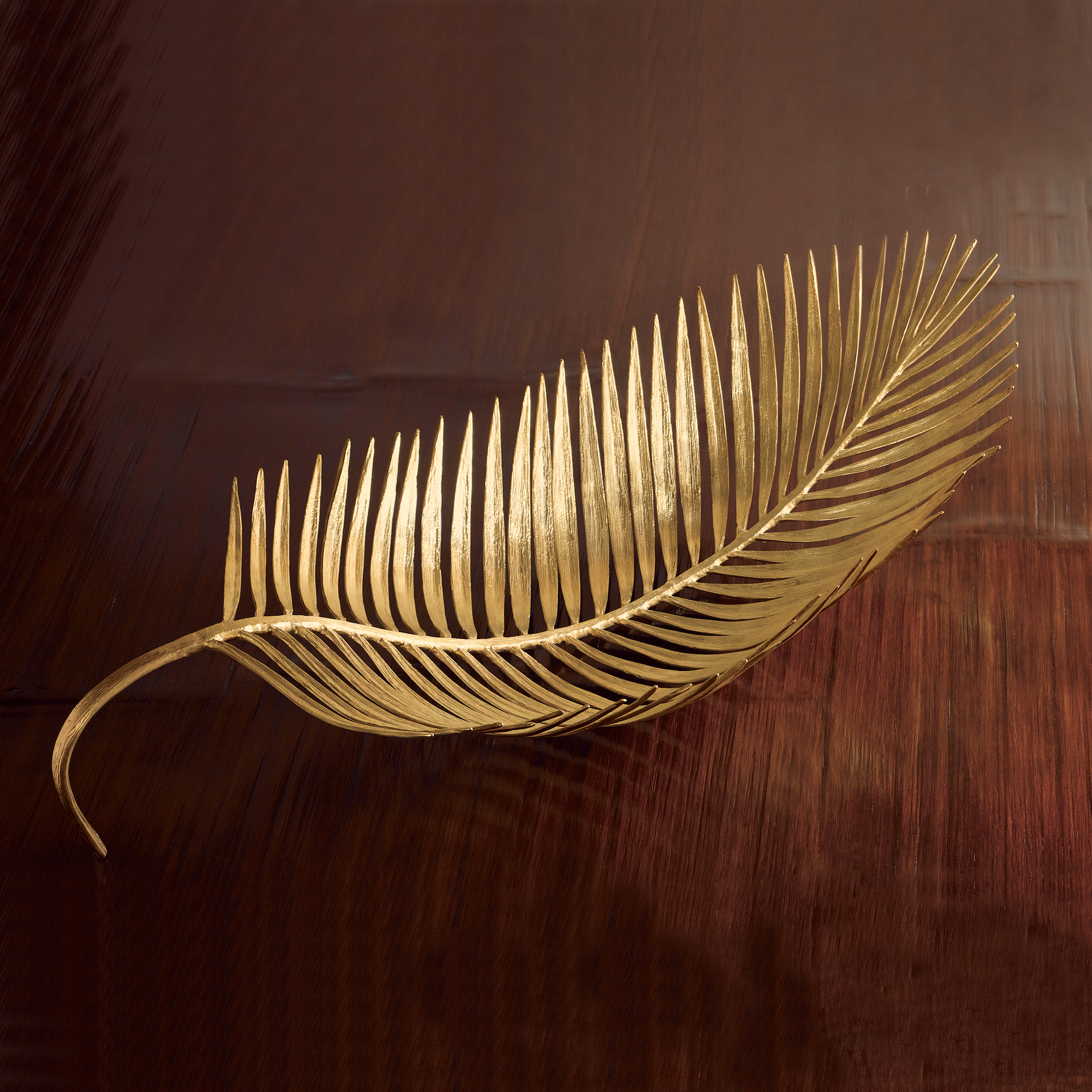 Golden Palm Frond Bowl