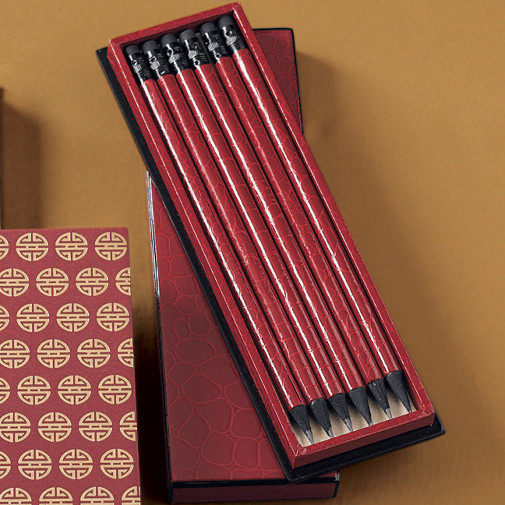 Faux Crocodile Pencil Set