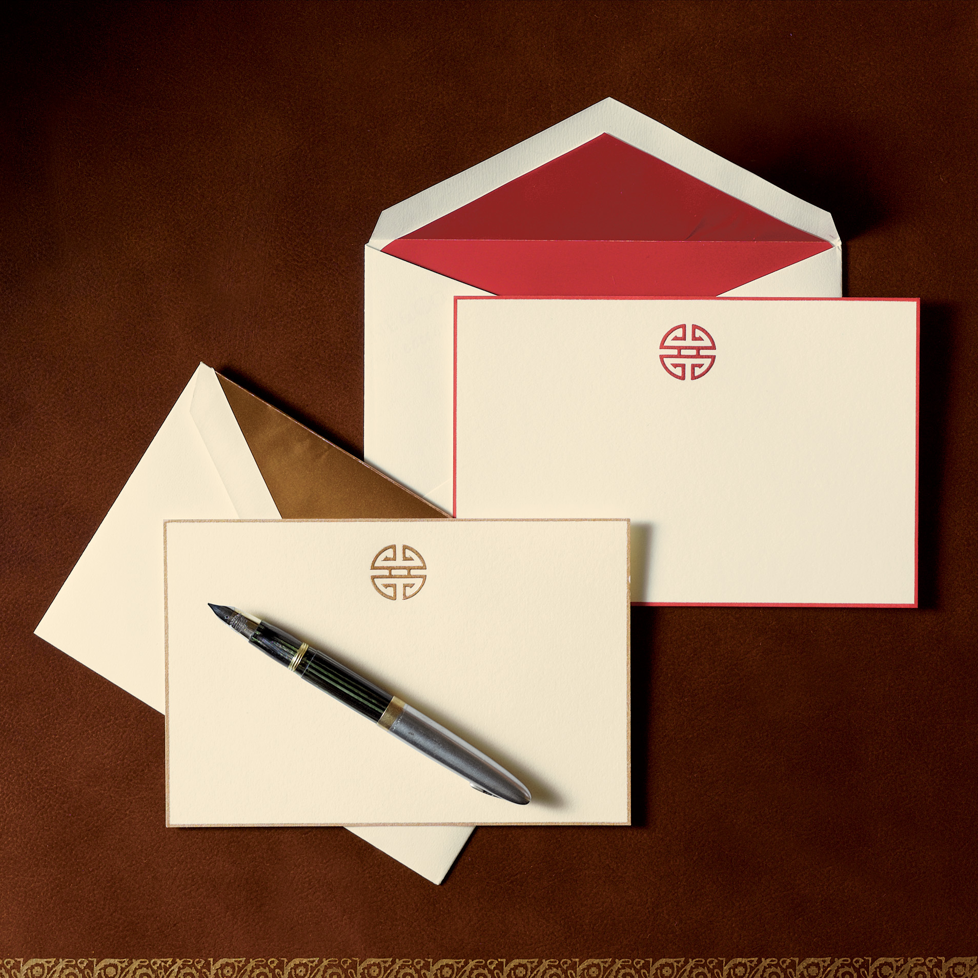 Shou Embossed Note Cards, Box of 12