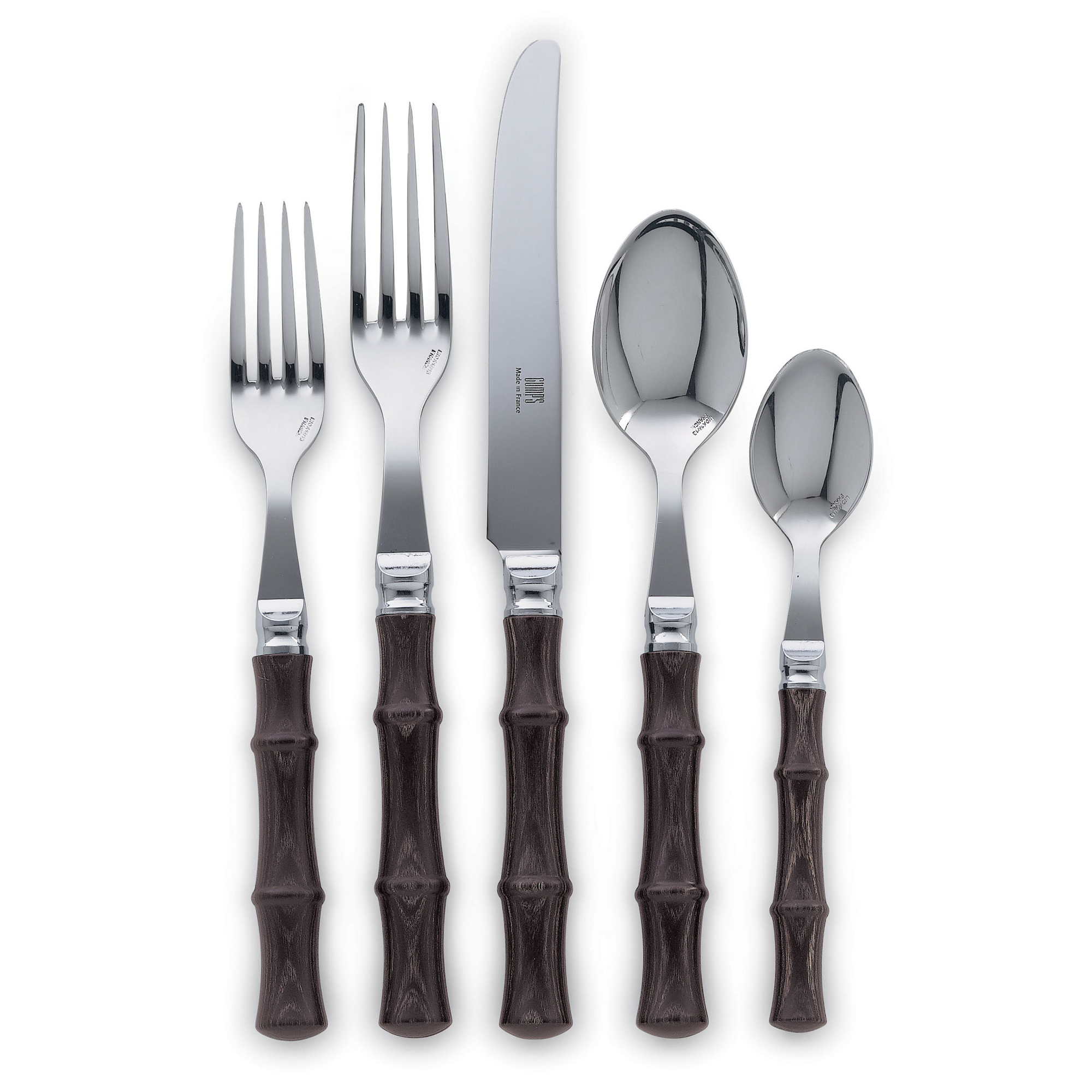 BLACK BAMBOO 5PC STAINLESS SETTING