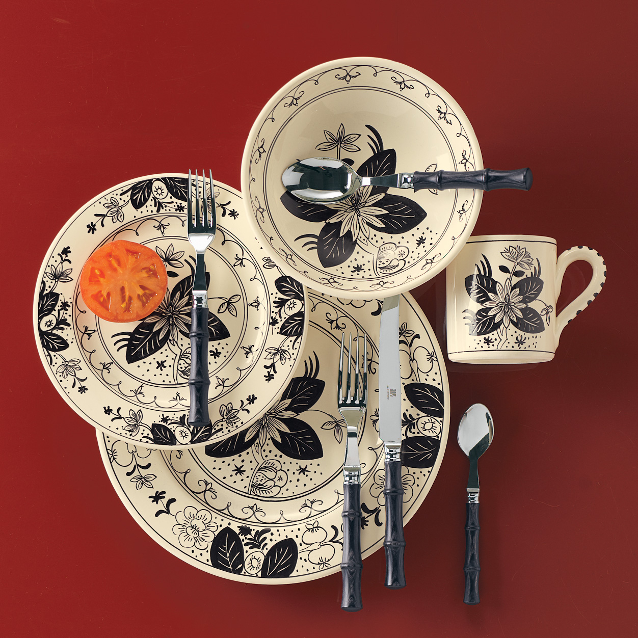 Lotus Noir Dinnerware - Dinner Plates : dinner plates kitchen dinnerware dining ceramic