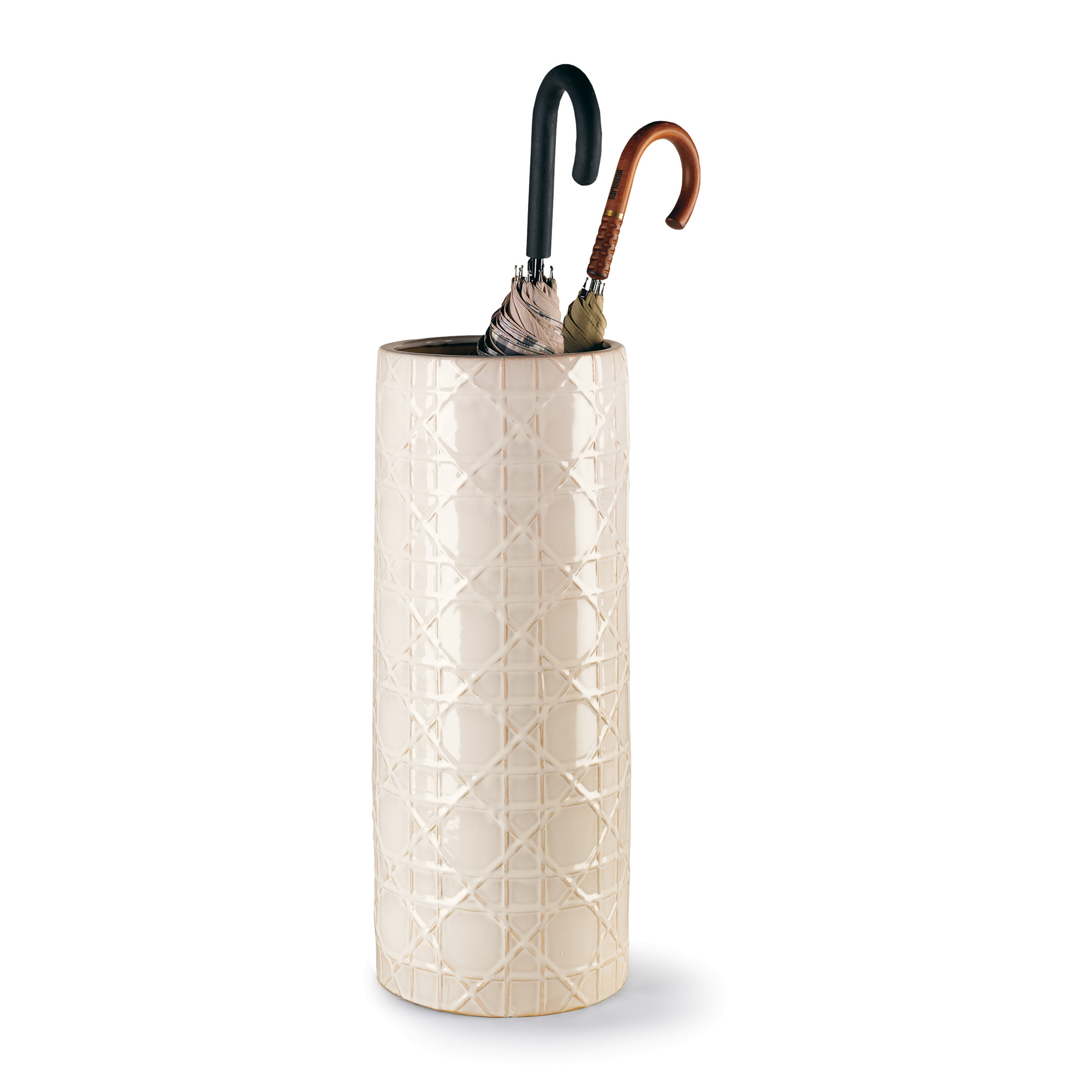 WHITE CERAMIC UMBRELLA STAND