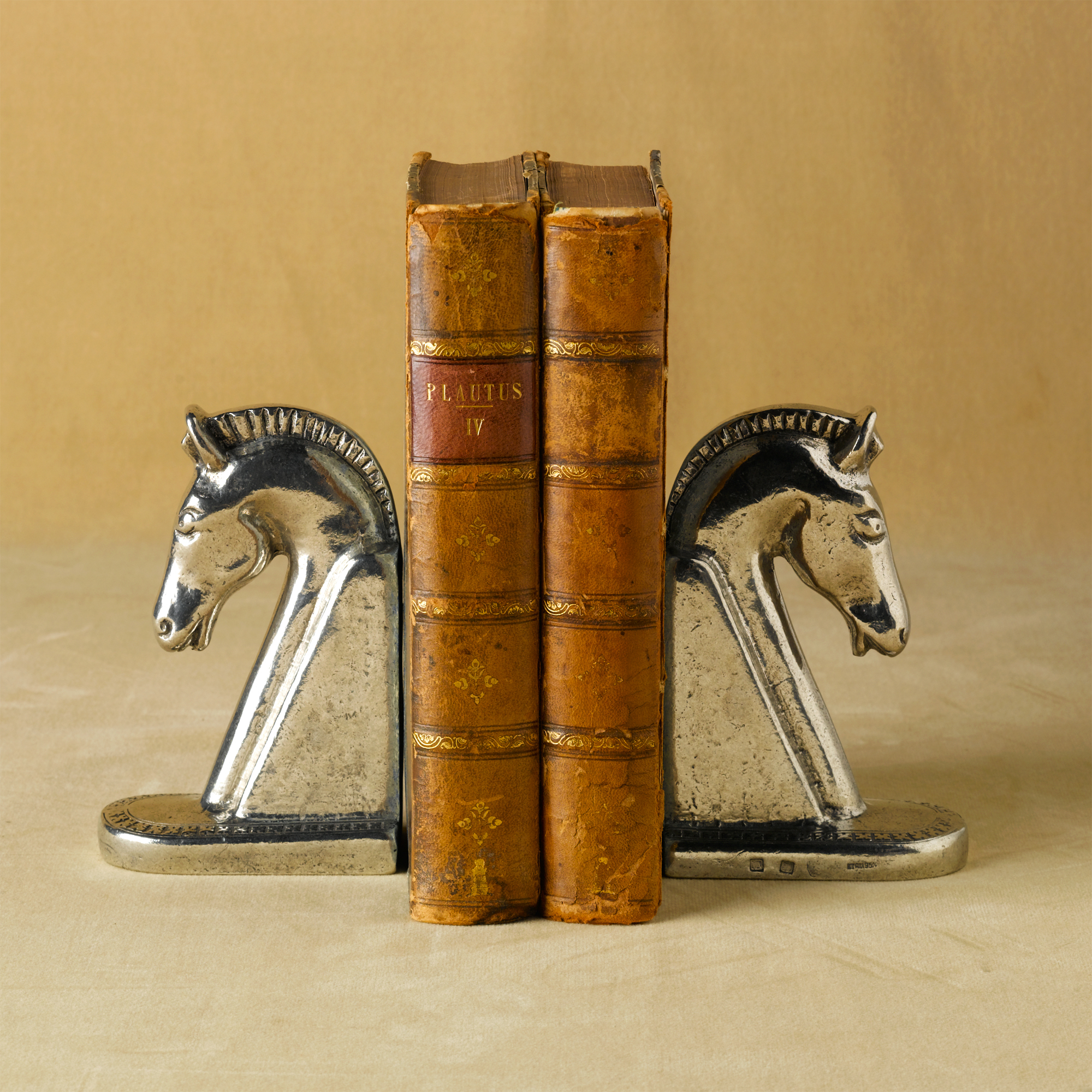 S/2 PEWTER HORSE BOOKENDS