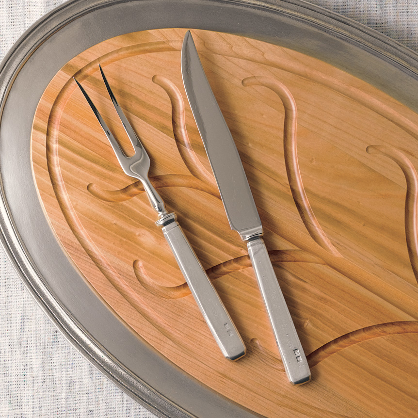 PRESIDENT PEWTER 2PIECE CARVING KNIFE/FORK SET
