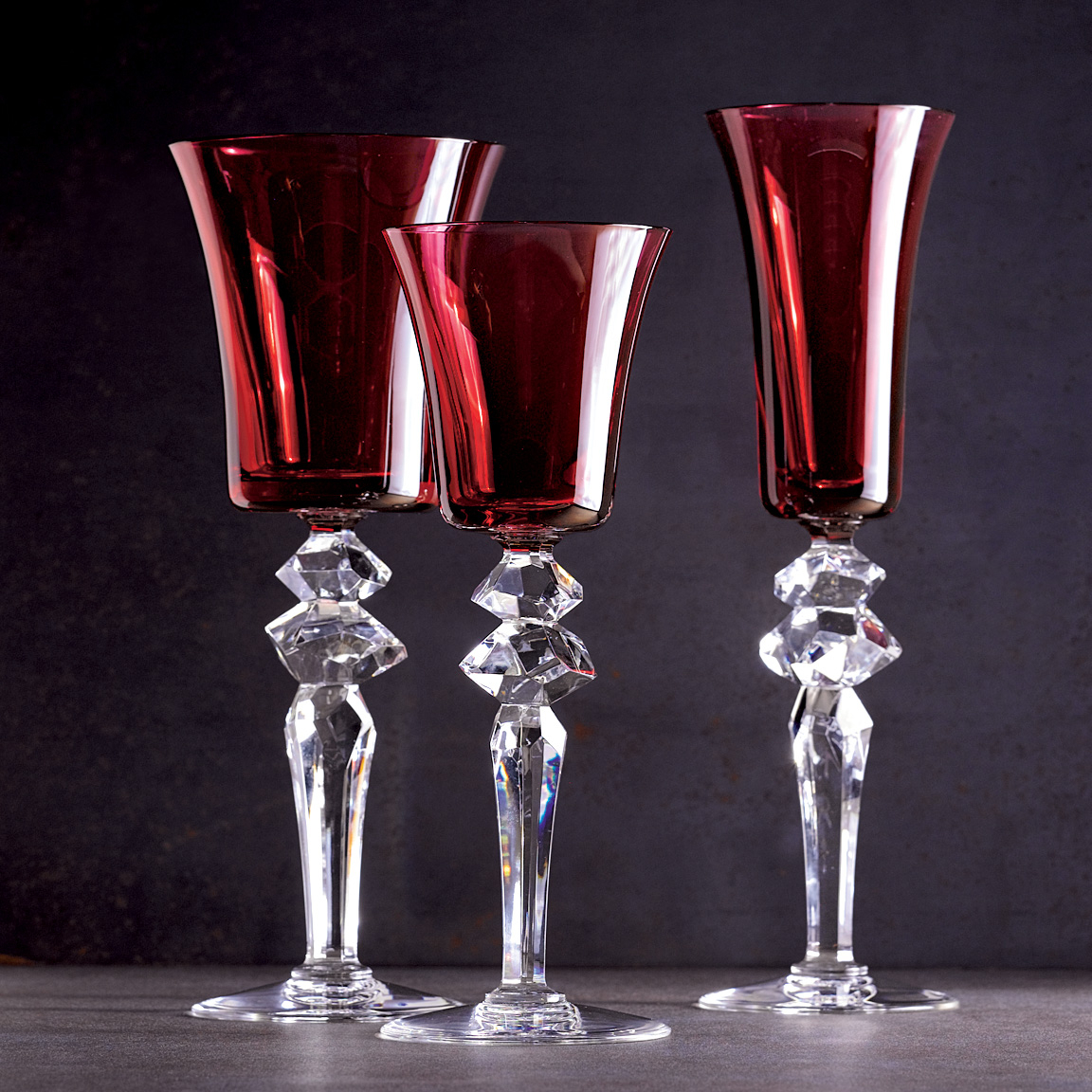 ^^EXCESS WATER GOBLET RED
