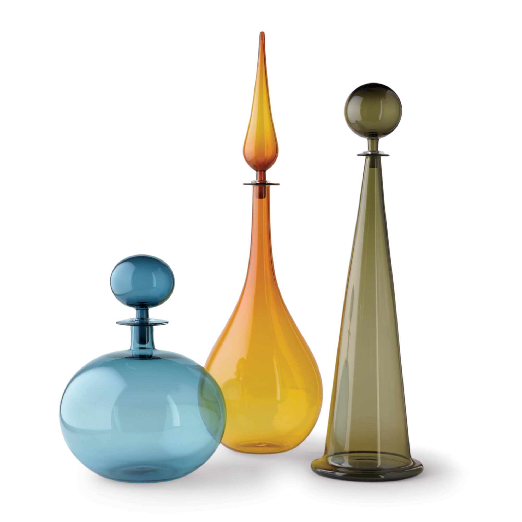 ROUND DECANTER STEEL BLUE