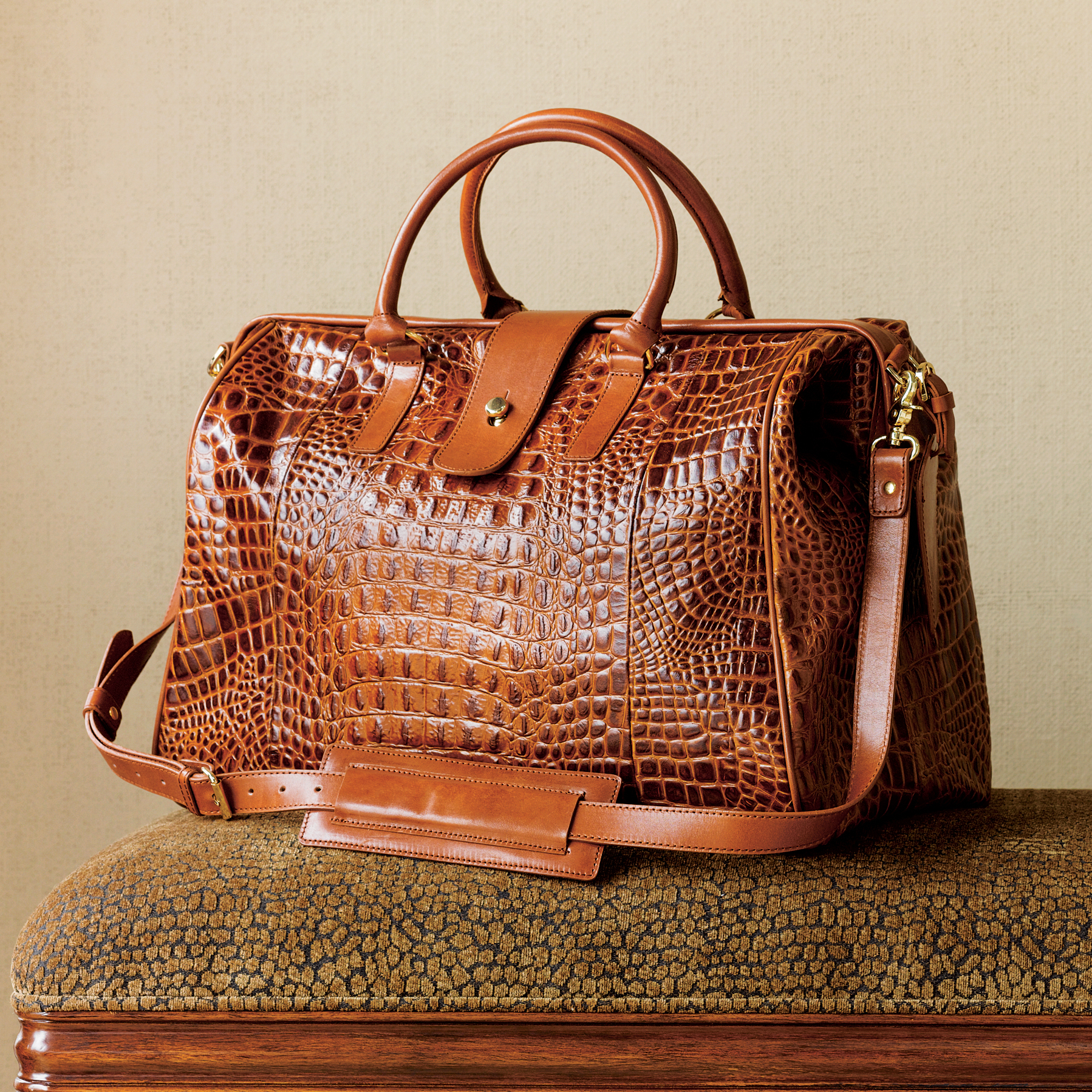 CROC EMBOSSED SATCHEL