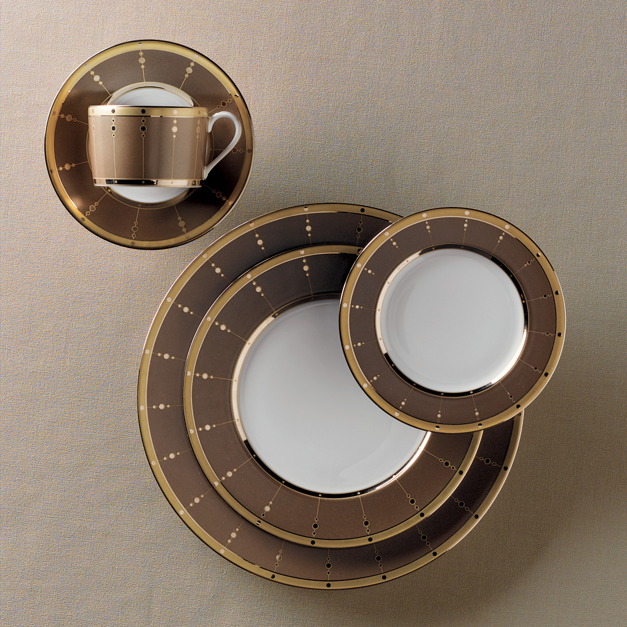 5 PIECE TAMBOUR BRONZE PLACE SETTING